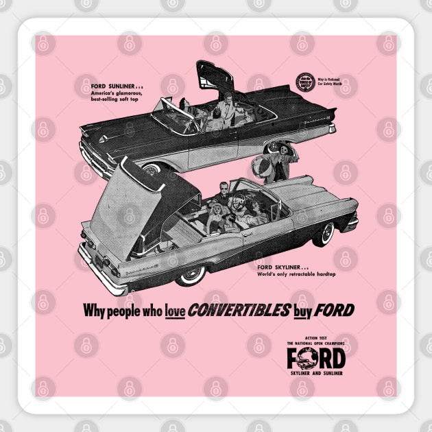 FORD SKYLINER and SUNLINER - advert Magnet by Throwback Motors